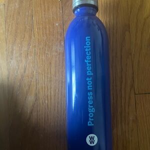 Blue Water Bottle with Motivational Text